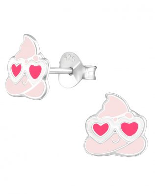 Pendiente plata de Emoji Poo con epoxi