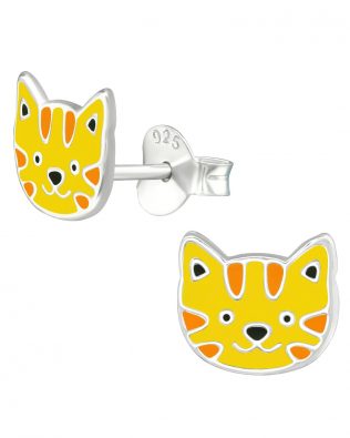 Pendientes de tigre plata para niñas