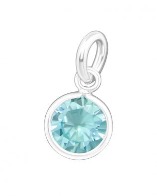 Charm redondo de plata con Zirconita