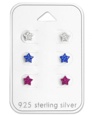 Pendiente juego Estrella con cristal