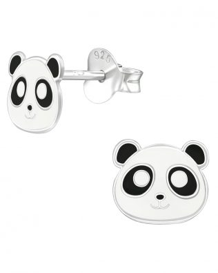 Pendientes de Panda de plata