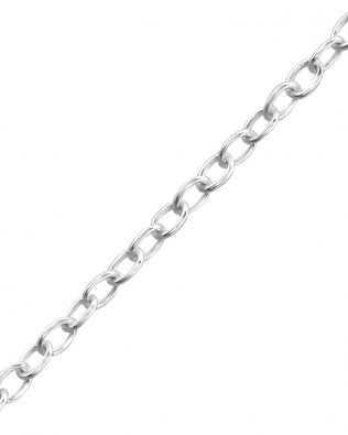 Cadena de cable de plata de 42 cm