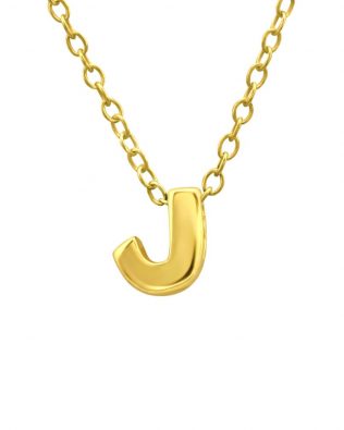 Collar de plata de ley 925 letra «J»