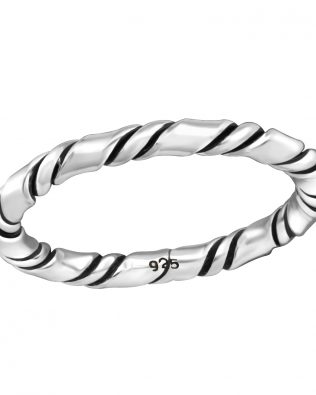 Anillo de cuerda de plata de ley