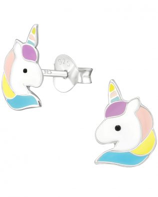 Pendientes de unicornio de plata