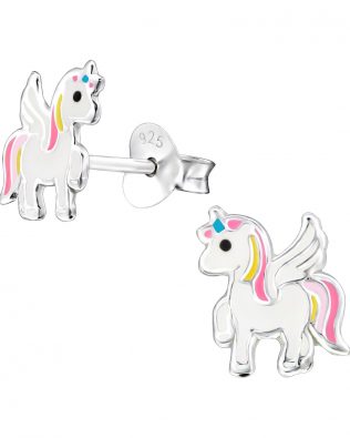 Pendientes de unicornio plata