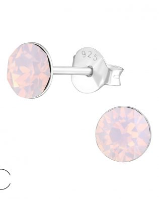 Pendientes redondos plata de ley 925, con cristales de Swarovski