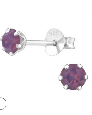 Pendientes redondos plata de ley 925, con cristales de Swarovski