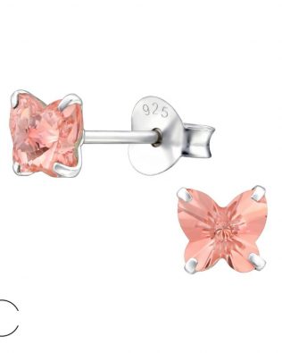 Pendientes de botón de mariposa