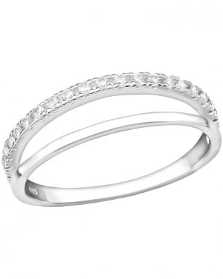 Anillo de plata de doble línea